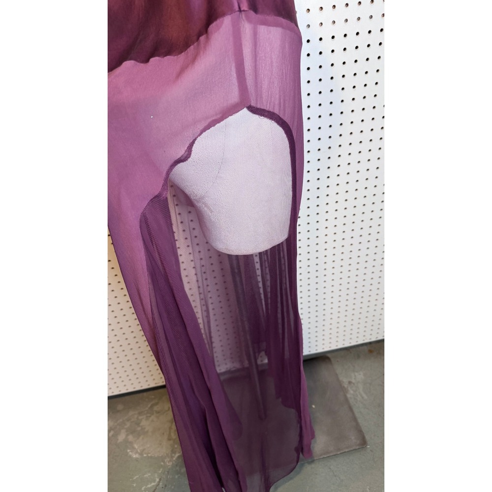 Victorias Secret | Vintage Y2K 2003 Plum Purple Silk Halter Maxi Chemise - Picture 6 of 13